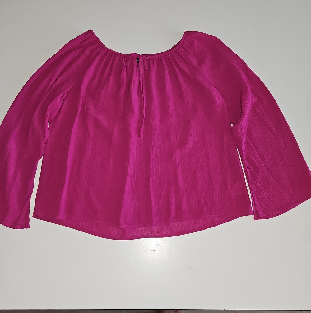 George Fuchsia Peasant Blouse